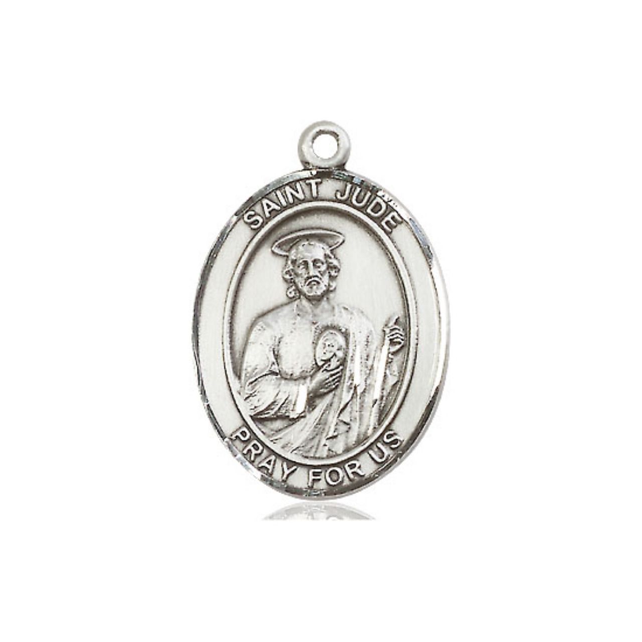 St. Jude Medal - Sterling Silver Oval Pendant (3 Sizes)