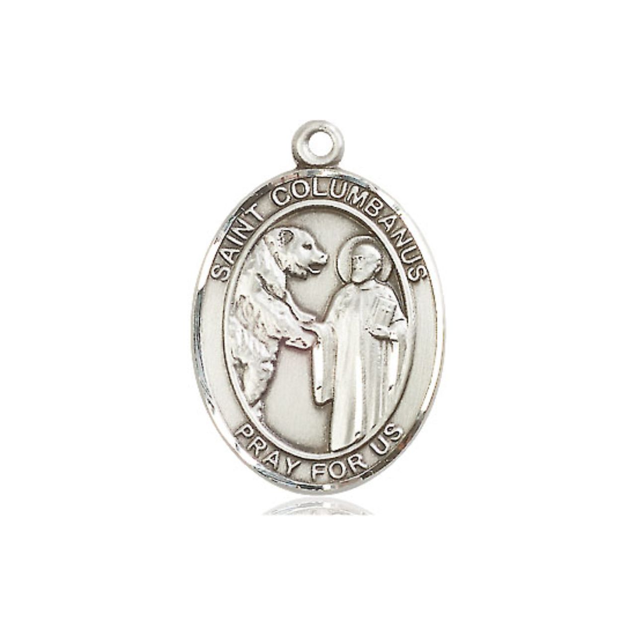 St. Columbanus Medal - Sterling Silver Oval Pendant (3 Sizes)