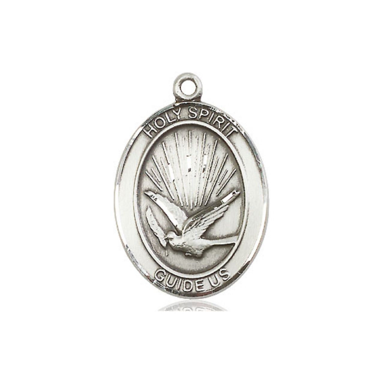 Holy Spirit Medal - Sterling Silver Oval Pendant (3 Sizes)