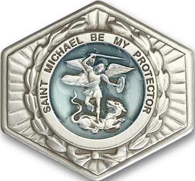 St. Michael Visor Clip - Silver Finish (1023EV)