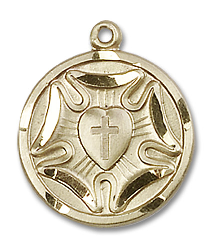 Lutheran Medal - 14kt Gold 3/4" x 5/8" Pendant (4235)