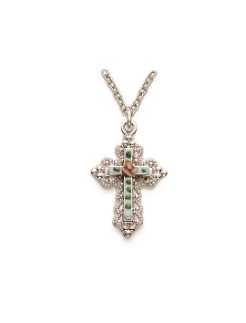 St. Michael Maltese Cross Necklace - Sterling Silver Pendant on 18" Stainless Chain (S167518)