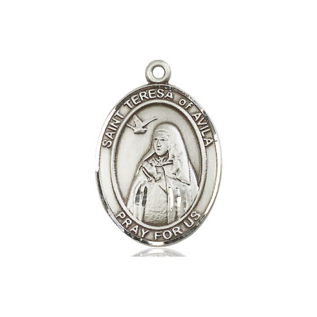 St. Teresa of Avila Medal - Sterling Silver Oval Pendant (3 Sizes)