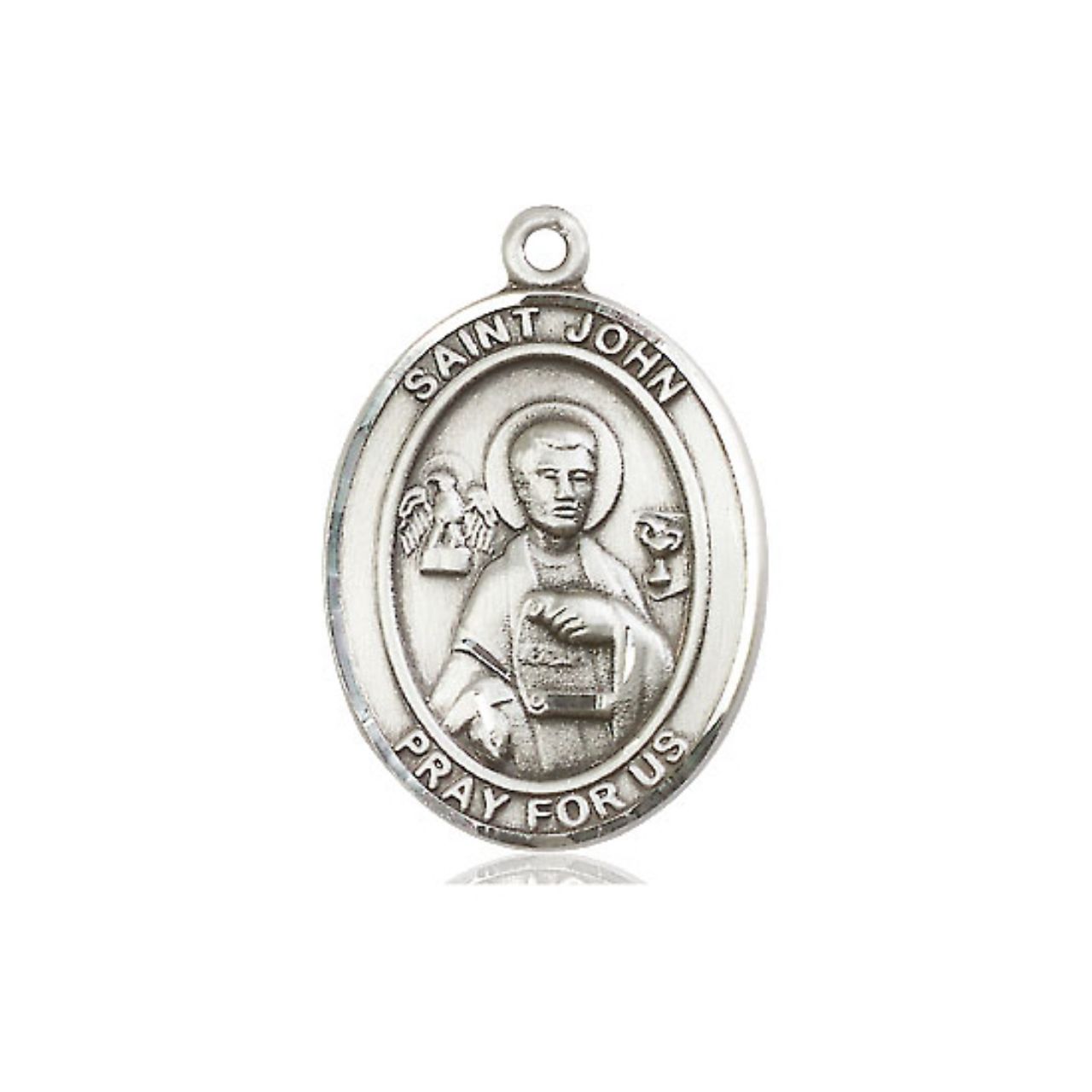 St. John Medal - Sterling Silver Oval Pendant (3 Sizes)