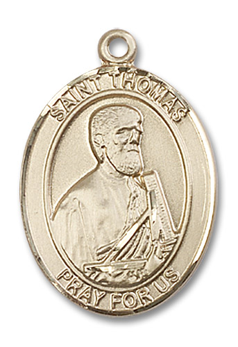 St. Thomas Medal - 14kt Gold Oval Pendant (3 Sizes)