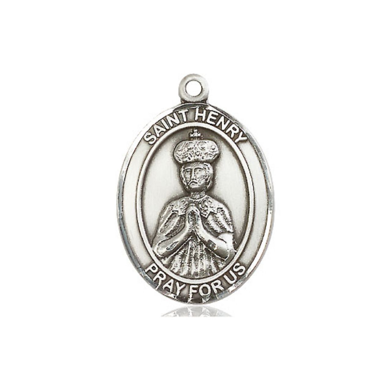 St. Henry Medal - Sterling Silver Oval Pendant (3 Sizes)