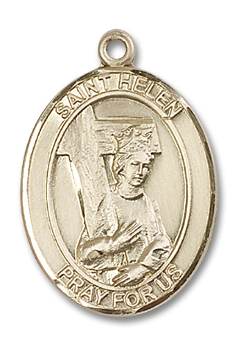 St. Helen Medal - 14kt Gold Oval Pendant (3 Sizes)