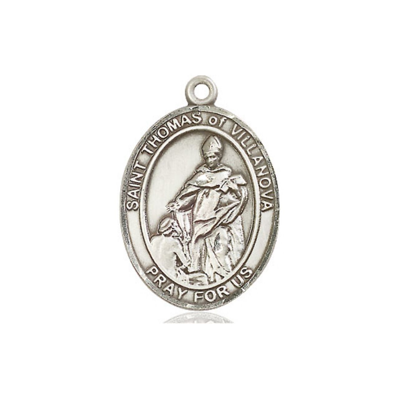 St. Thomas of Villanova Medal - Sterling Silver Oval Pendant (3 Sizes)