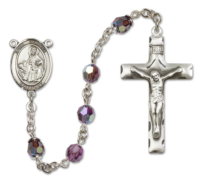 St. Dymphna Sterling Silver Rosary - 16 Color Options (8032/0644)