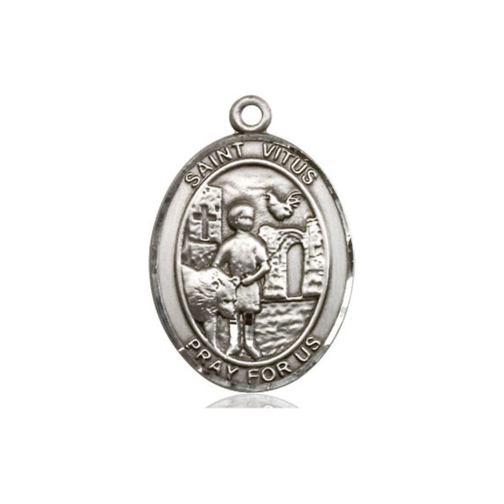 St. Vitus Medal - Sterling Silver Oval Pendant (3 Sizes)