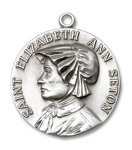 St. Elizabeth Ann Seton Medal - Sterling Silver Round Pendant (2 Sizes)