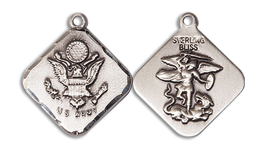 St. Michael Army Medal - Sterling Silver 3/4