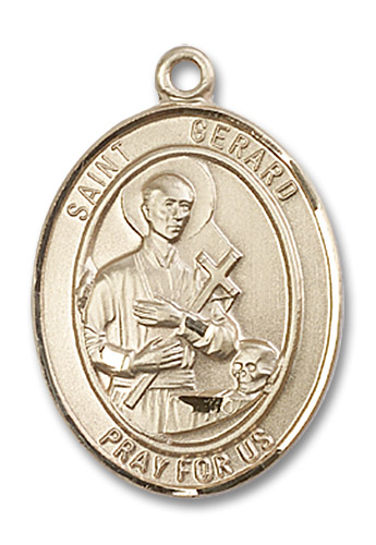 St. Gerard Medal - 14kt Gold Oval Pendant (3 Sizes)