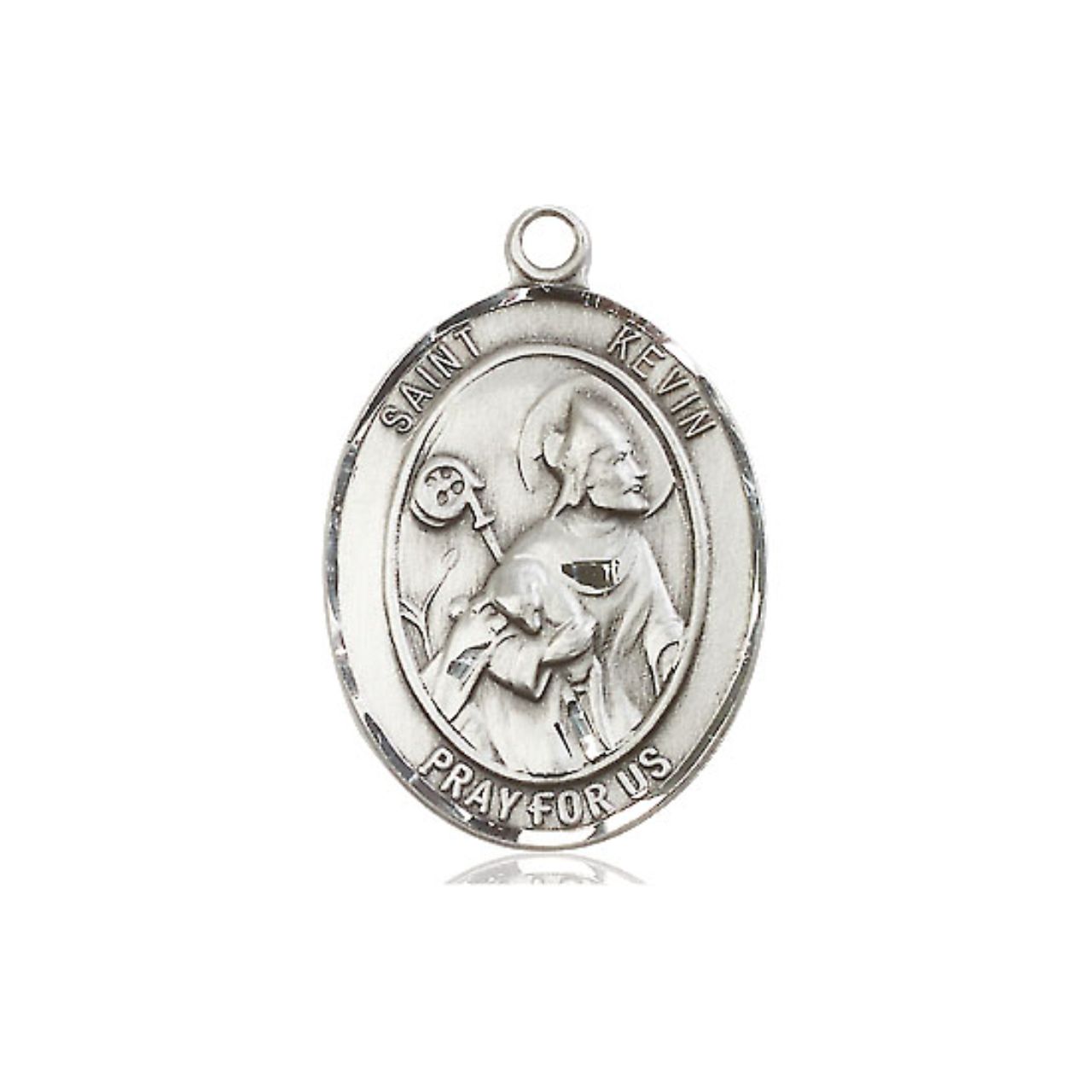 St. Kevin Medal - Sterling Silver Oval Pendant (3 Sizes)