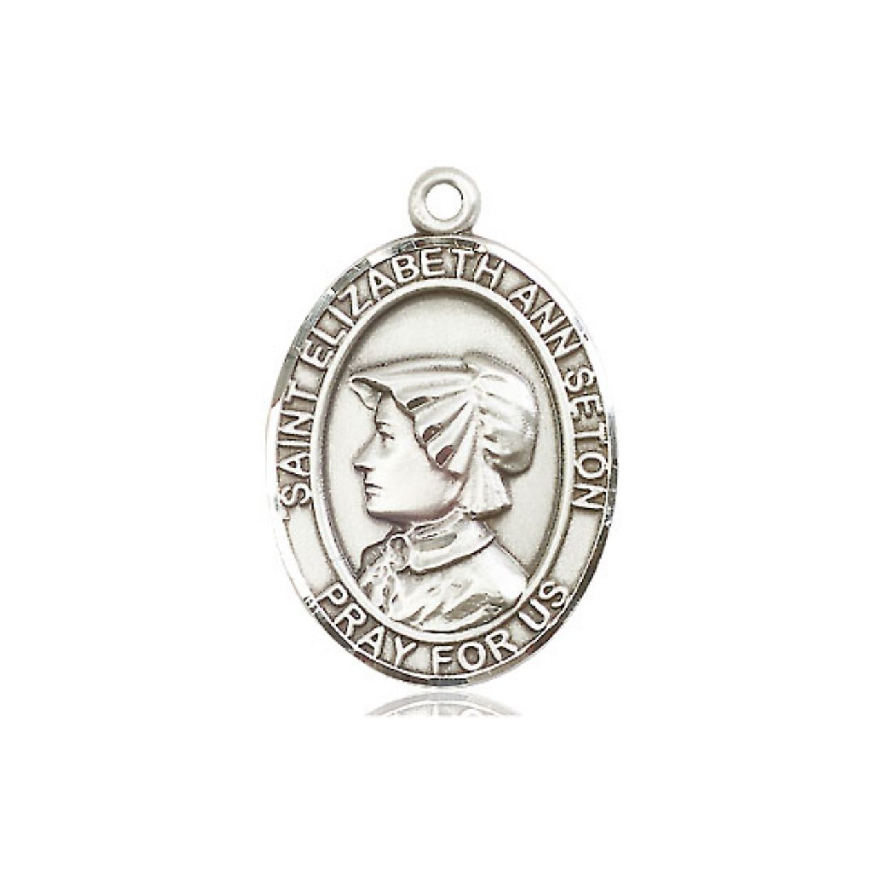 St. Elizabeth Ann Seton Medal - Sterling Silver Oval Pendant (3 Sizes)