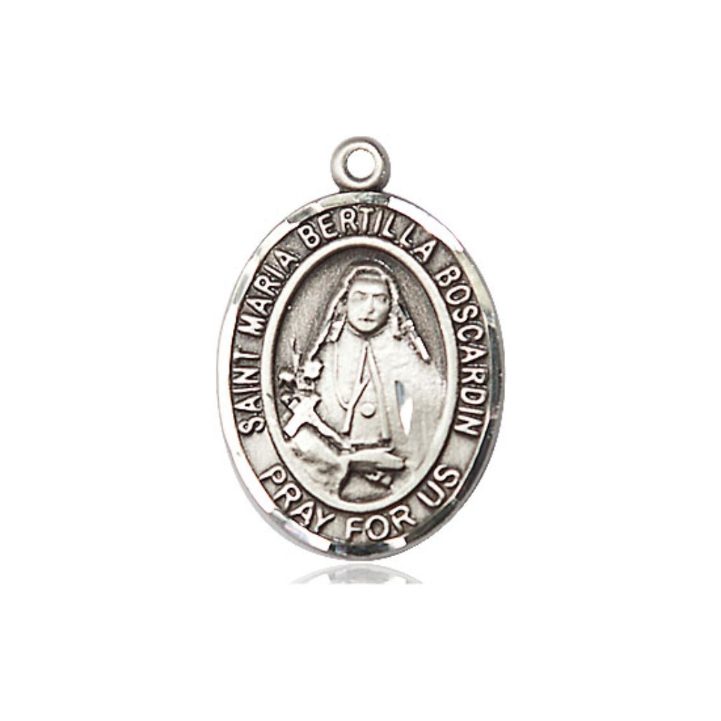 St. Maria Bertilla Boscardin Medal - Sterling Silver Oval Pendant (3 Sizes)