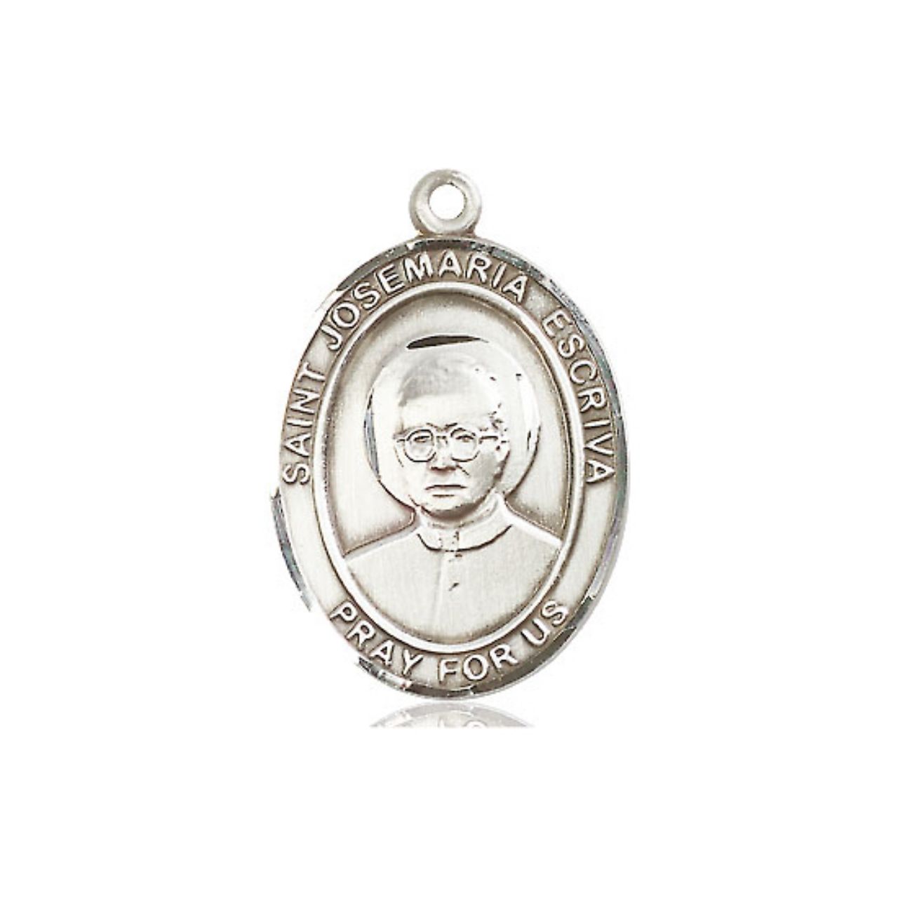St. Josemaria Escriva Medal - Sterling Silver Oval Pendant (3 Sizes)