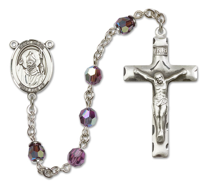 St. David of Wales Sterling Silver Rosary - 16 Color Options (8027/0644)