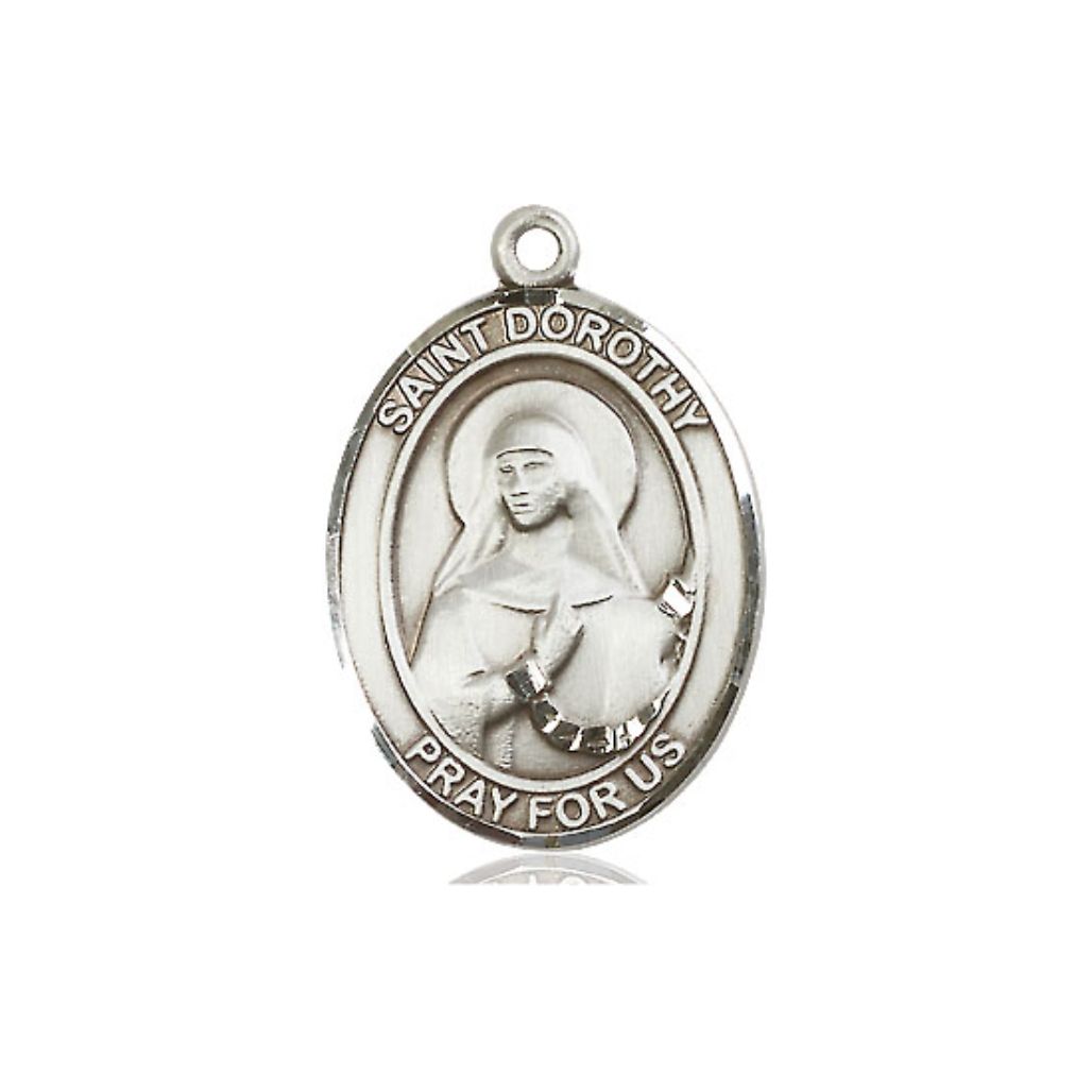 St. Dorothy Medal - Sterling Silver Oval Pendant (3 Sizes)