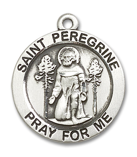 Large St. Peregrine Medal - Sterling Silver 1