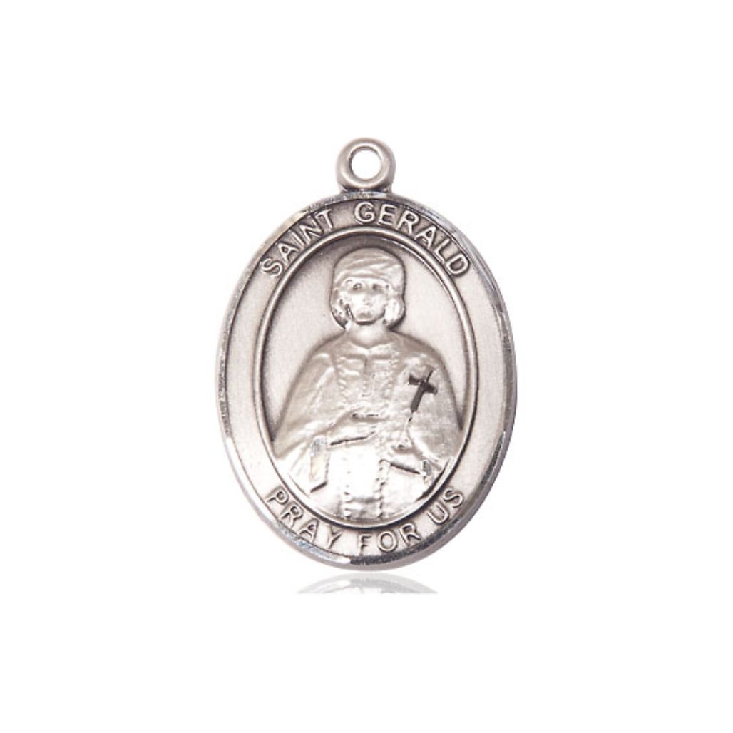 St. Gerald Medal - Sterling Silver Oval Pendant (3 Sizes)