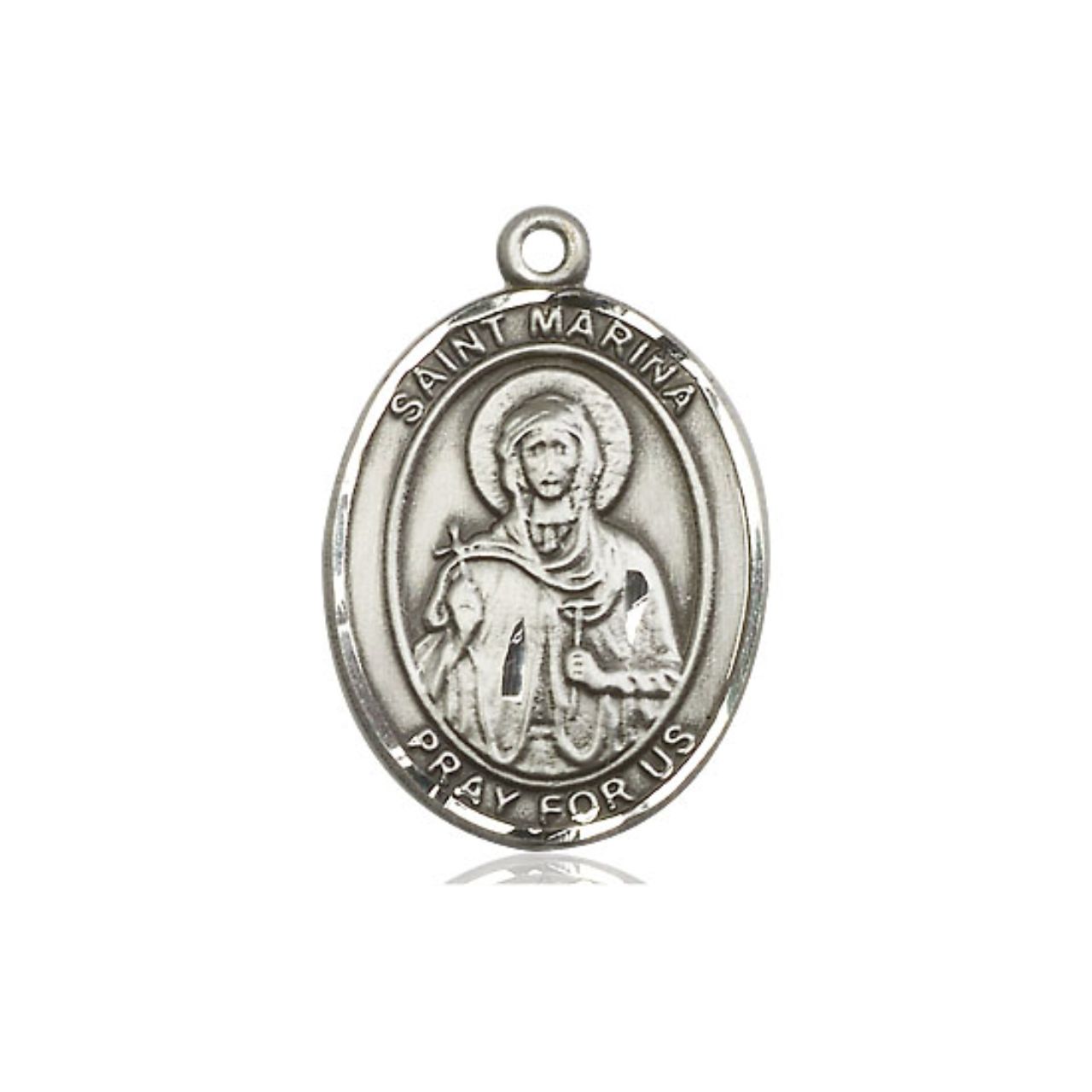 St. Marina Medal - Sterling Silver Oval Pendant (3 Sizes)