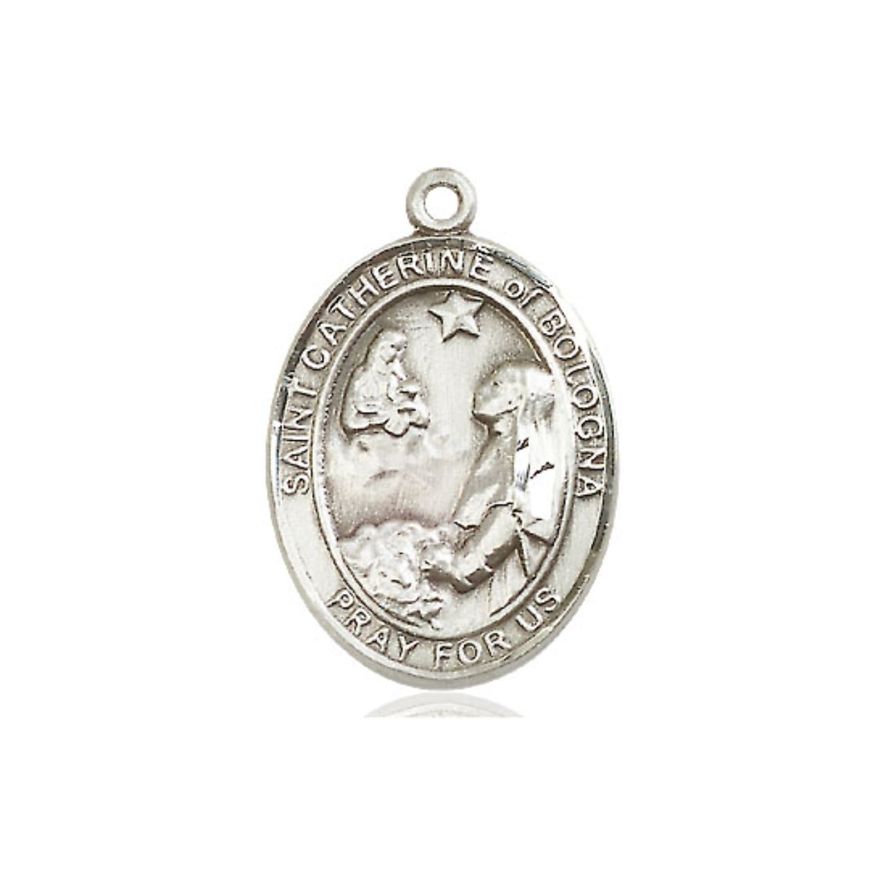 St. Catherine of Bologna Medal - Sterling Silver Oval Pendant (3 Sizes)