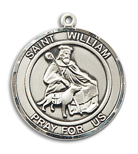 St. William Medal - Sterling Silver Round Pendant (2 Sizes)