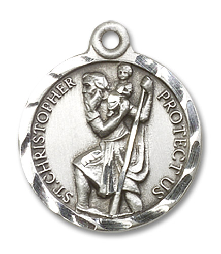St. Christopher Medal - Sterling Silver 7/8