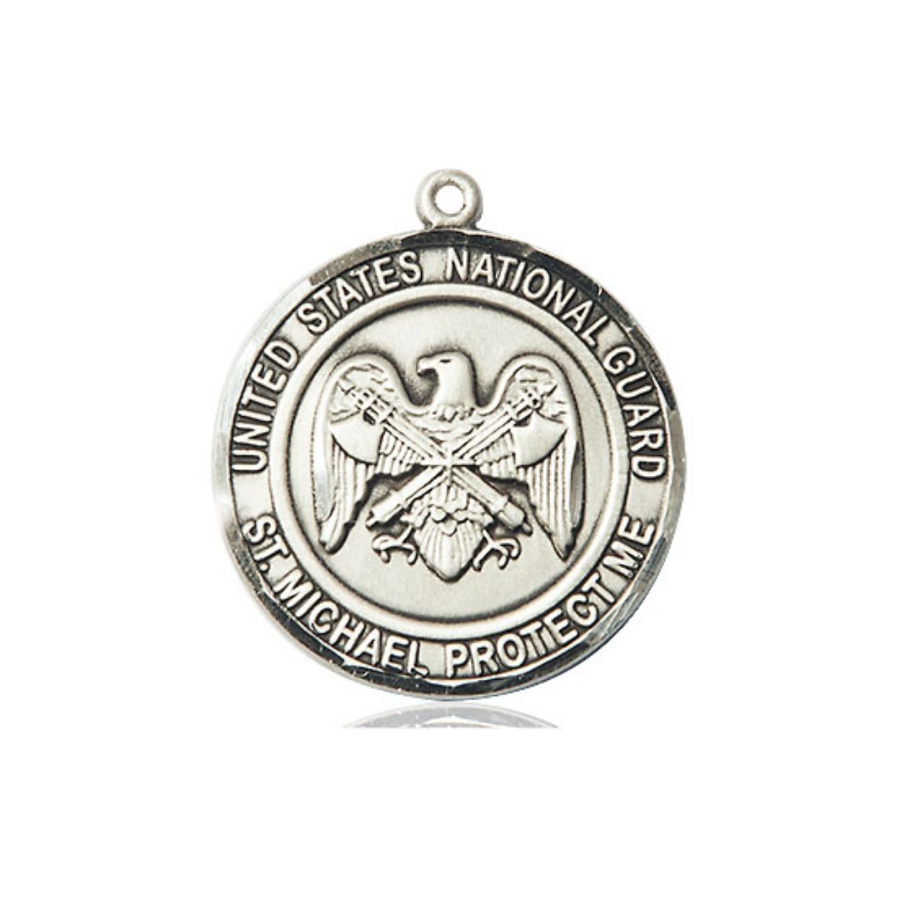 St. Michael National Guard Medal - Sterling Silver Round Pendant (2 Sizes)