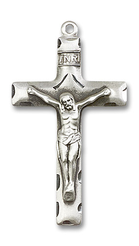 Simple Crucifix Pendant - Sterling Silver (2 Sizes)