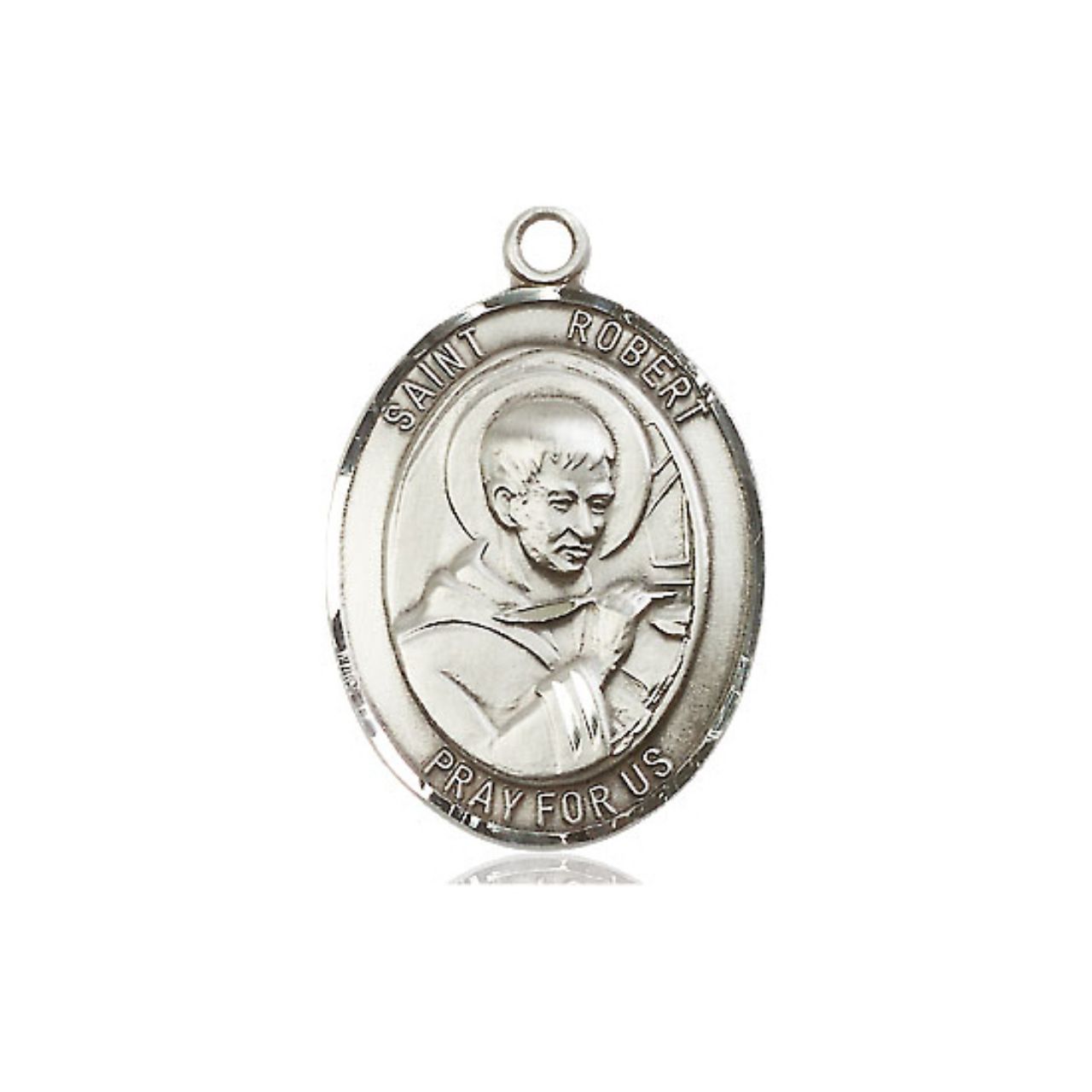 St. Robert Medal - Sterling Silver Oval Pendant (3 Sizes)