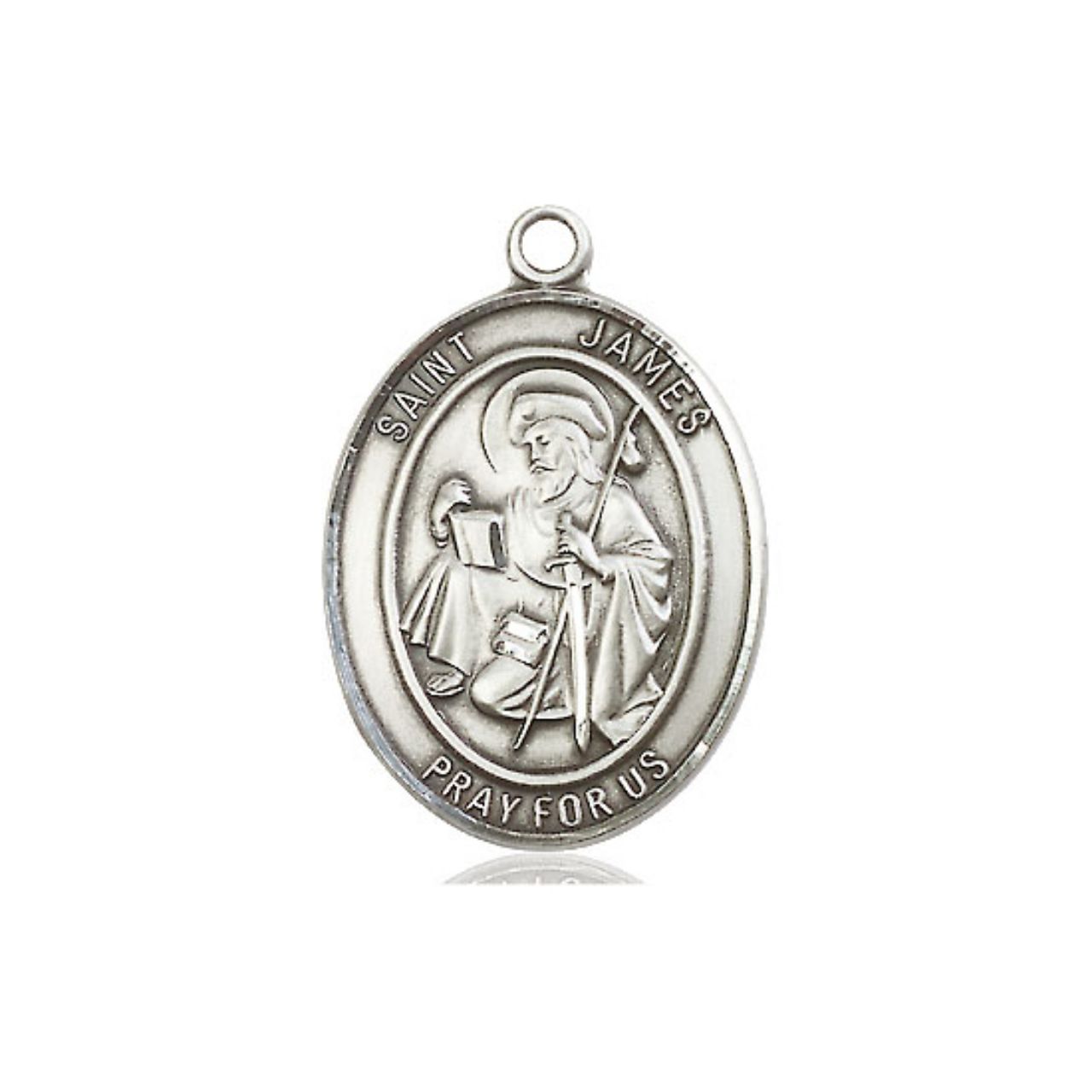 St. James Medal - Sterling Silver Oval Pendant (3 Sizes)