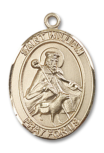 St. William Medal - 14kt Gold Oval Pendant (3 Sizes)