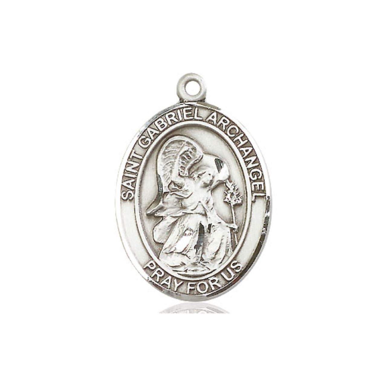 St. Gabriel Archangel Medal - Sterling Silver Oval Pendant (3 Sizes)