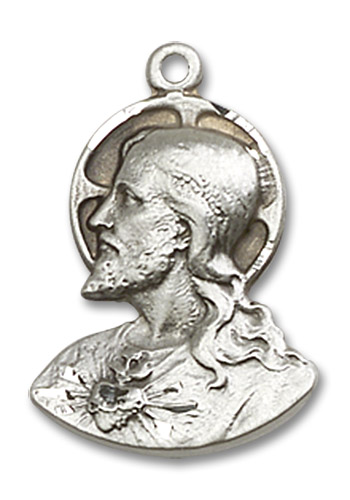 Head of Christ Pendant - Sterling Silver 3/4" x 1/2" (4217SS)