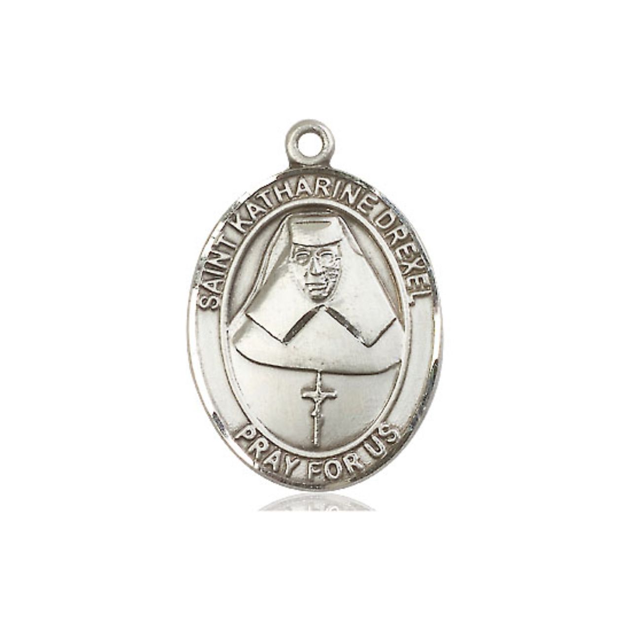 St. Katharine Drexel Medal - Sterling Silver Oval Pendant (3 Sizes)