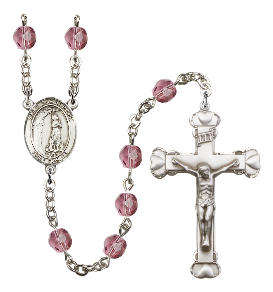 St. Zoe of Rome Rosary - 6MM Fire Polished Beads (8314SS)