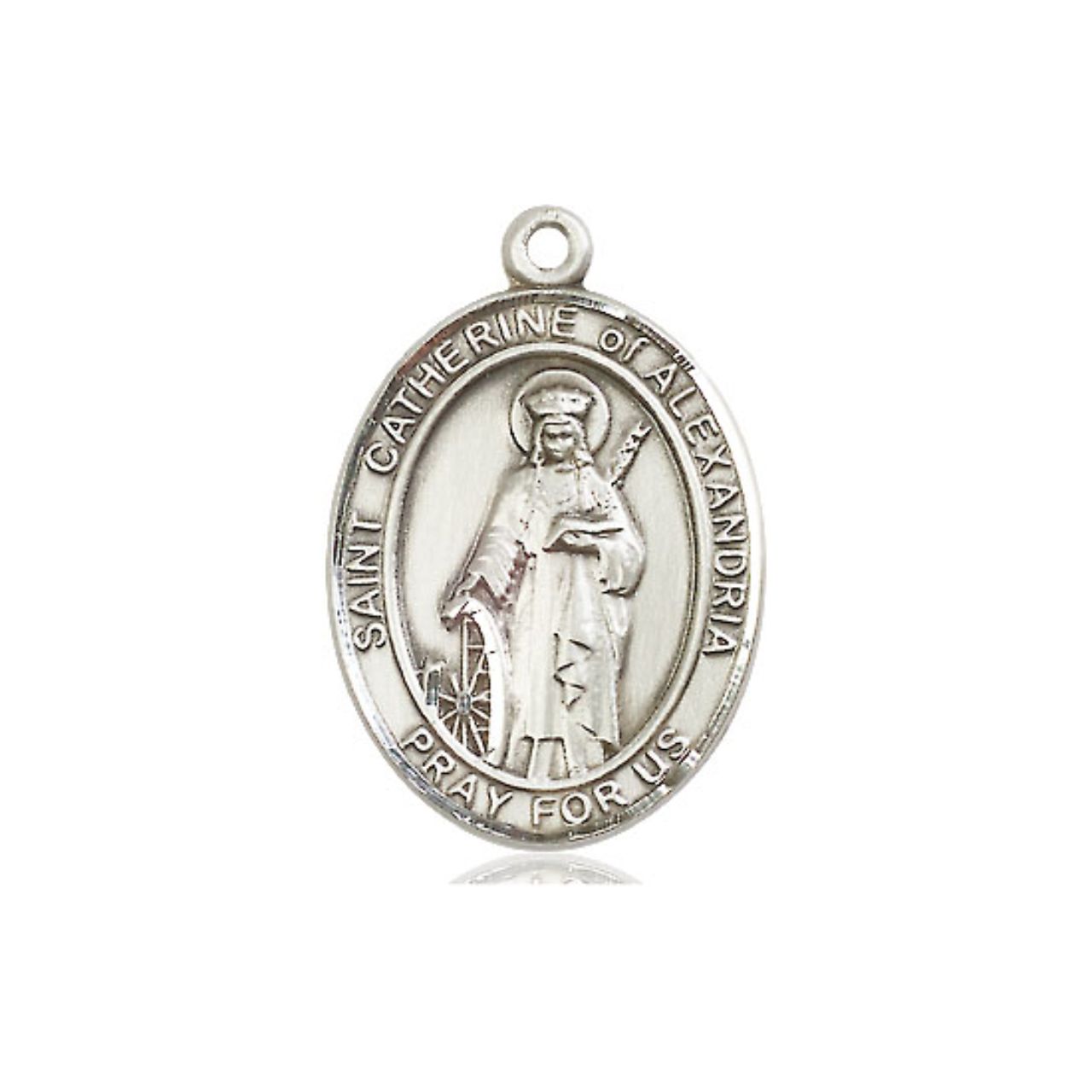 St. Catherine of Alexandria Medal - Sterling Silver Oval Pendant (3 Sizes)