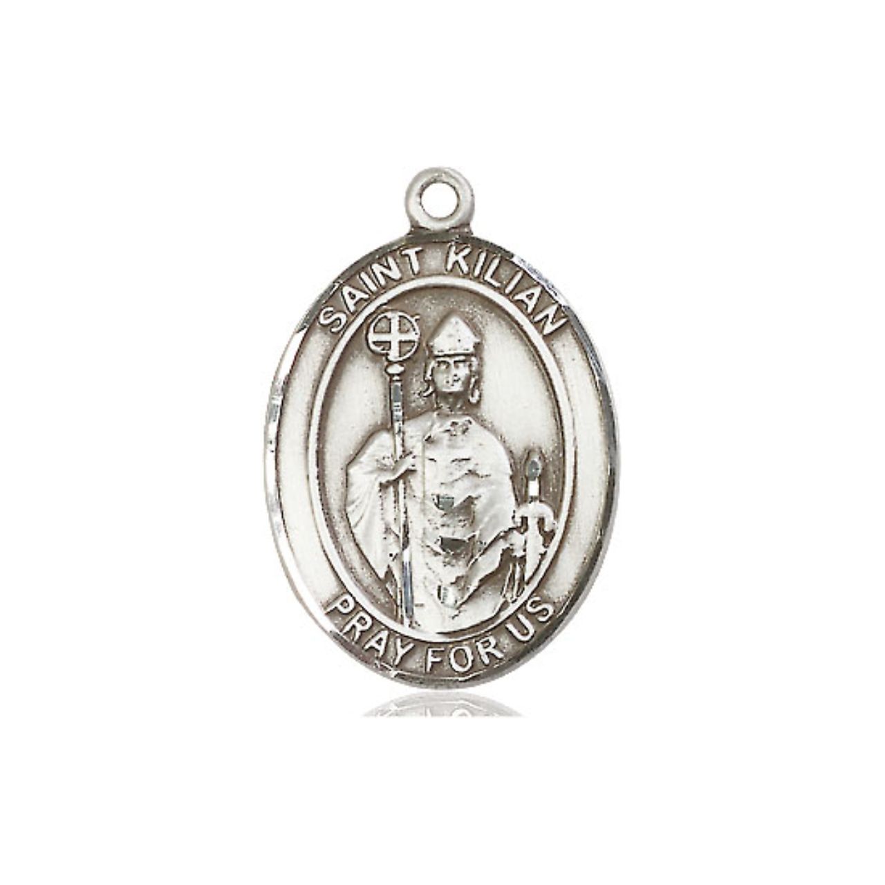 St. Kilian Medal - Sterling Silver Oval Pendant (3 Sizes)