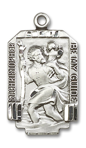 Large St. Christopher Medal - Sterling Silver 1